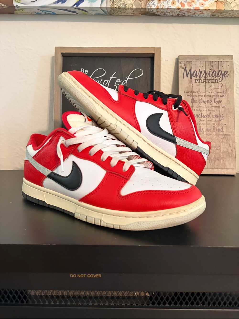 Nike Men’s Dunk Low Chicago Split Red/White Low-Top Sneakers
